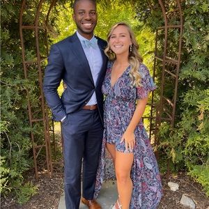 Sugar+Lips Romper with flowy train